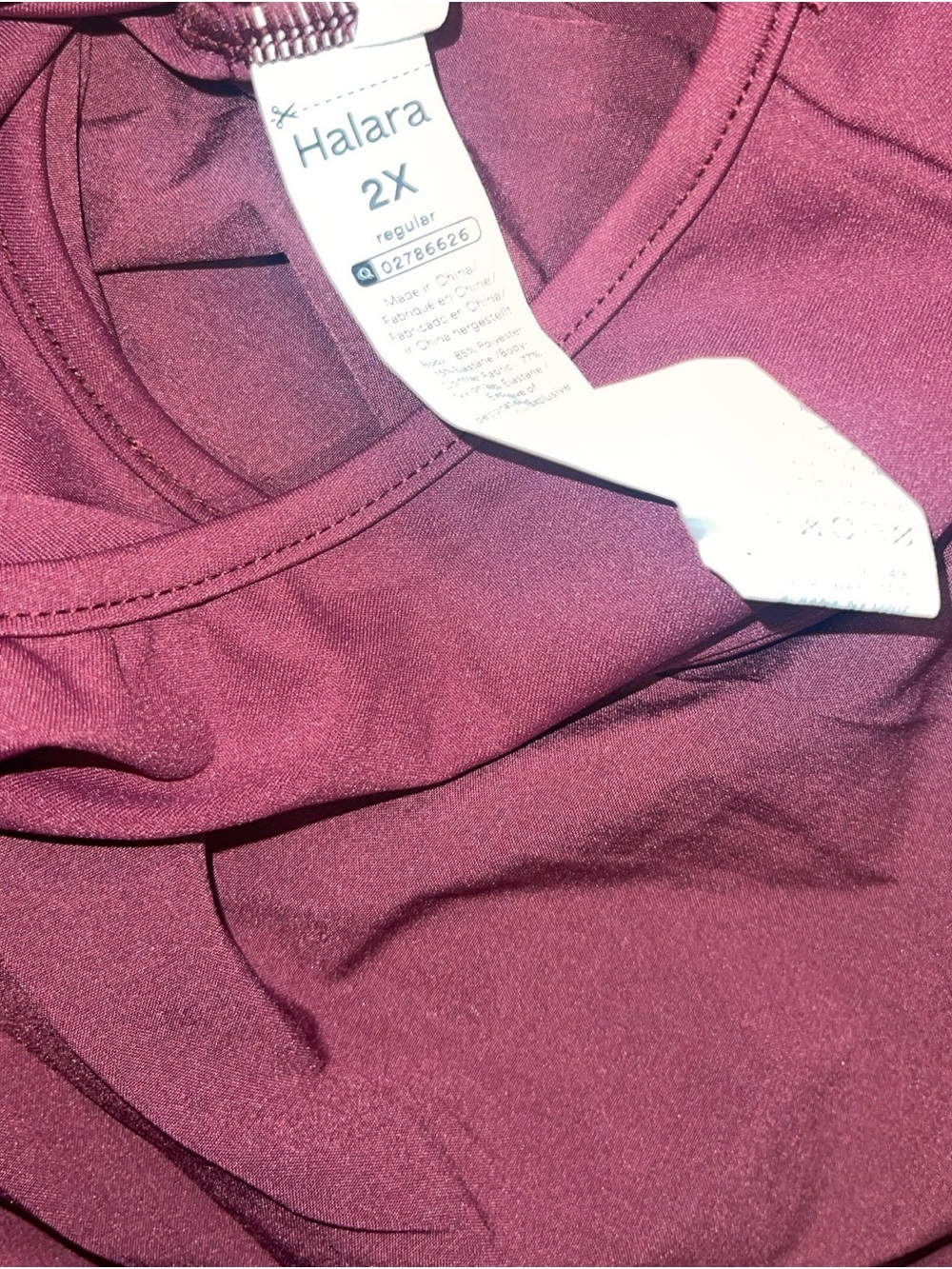 Halara Burgundy Wide Leg Jumpsuit Size 2X - Picture 5 of 5